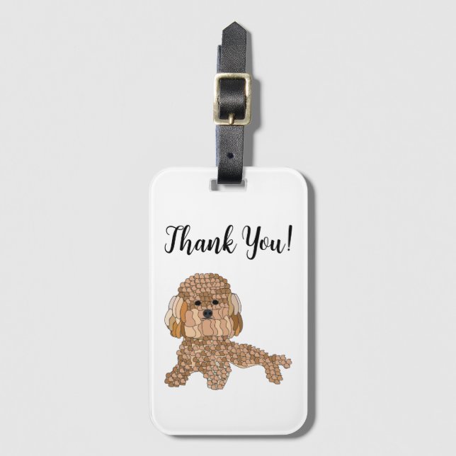 Personalized Poodle Dog Travel Bagagebricka (Framsida vertikal)