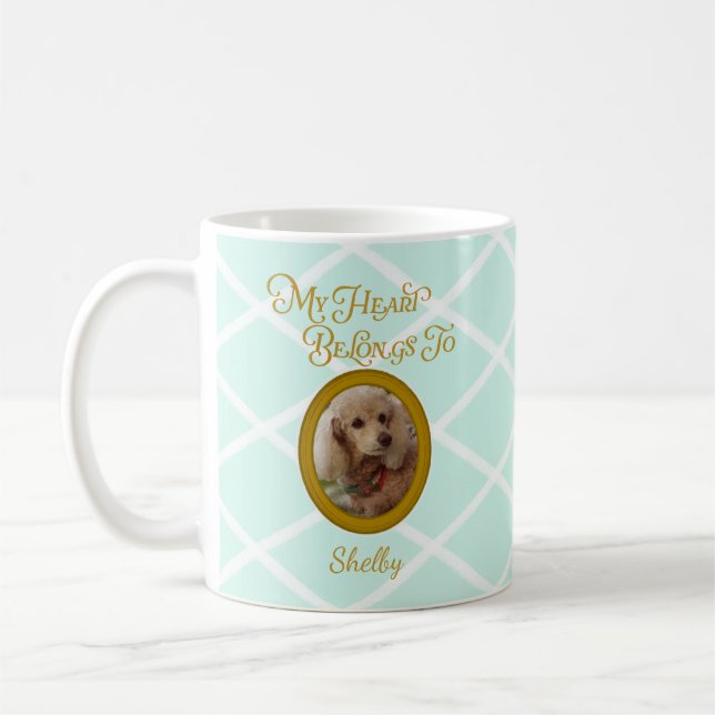Personalized Poodle Photo | My Heart Belongs To  Kaffemugg (Vänster)