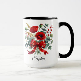 Personalized Poppy Flower Name Mug Gift Mugg
