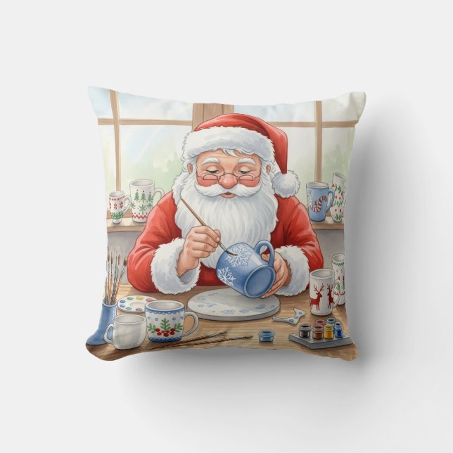  Personalized Pottery Painting Santa Claus  Kudde (Framsida)