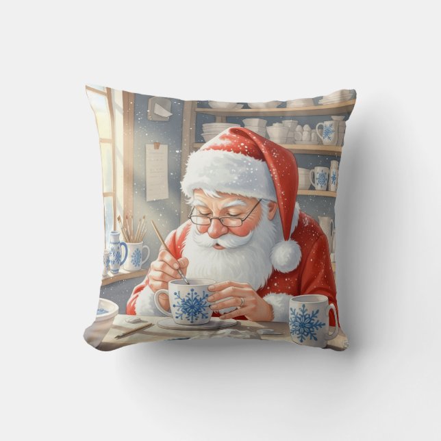  Personalized Pottery Painting Santa Claus  Kudde (Framsida)