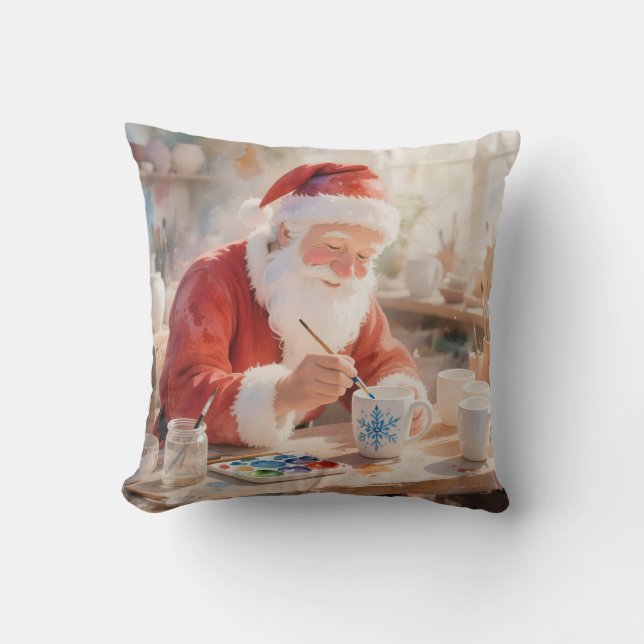  Personalized Pottery Painting Santa Claus  Kudde (Framsida)
