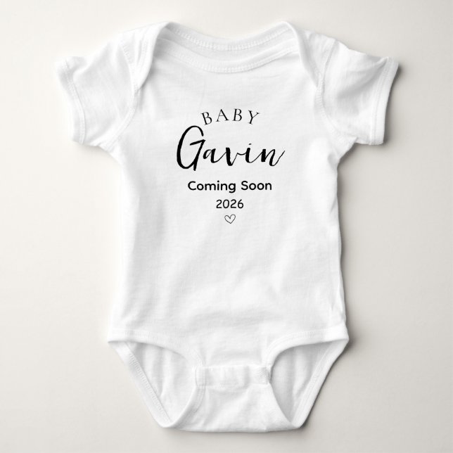 Personalized Pregnancy Reveal Announcement T Shirt (Framsida)