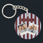 Personalized Preppy Brown Blue Cabana Stripe<br><div class="desc">Certain designs are always in style. Every year, the casual beauty of classic cabana stripes feels new. For those who appreciate straightforward, self-assured design with a hint of preppy elegance, this customized brown and blue cabana stripe collection was made. The pattern's gentle contrast between brown and blue makes it cozy,...</div>