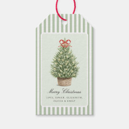 Personalized Preppy Coastal Tree Christmas Presentetikett
