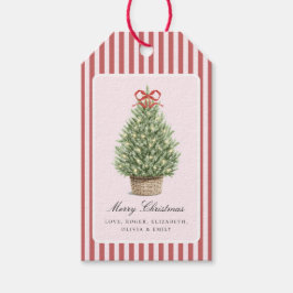 Personalized Preppy Coastal Tree Christmas Presentetikett