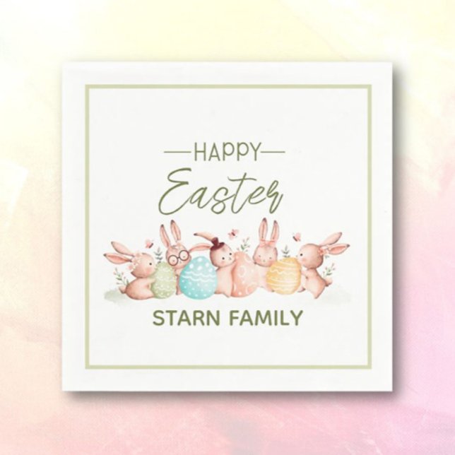 Personalized, pretty Easter festive napkins Pappersservett (Skapare uppladdad)