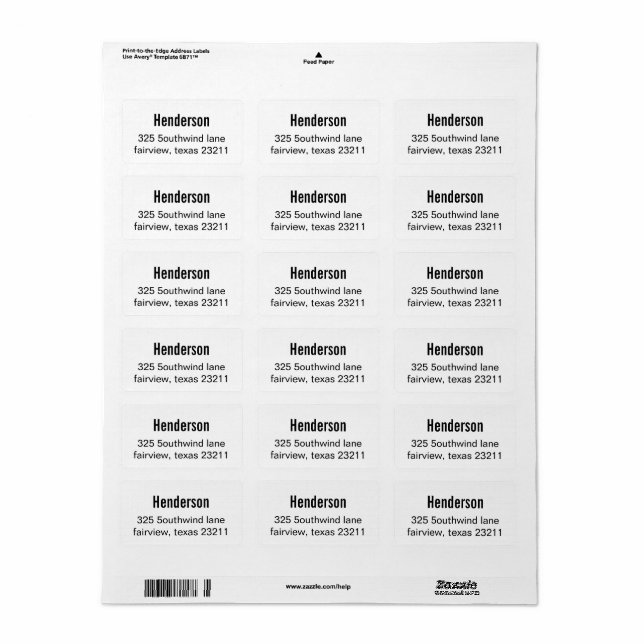 Personalized Printed Logo Roll for Your Product  Adressetikett (Helt Ark)