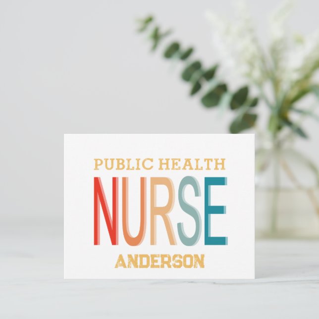 Personalized Public health nurse RN gifts Helg Vykort (Stående Fram)