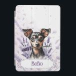 Personalized Pup Tablet Case – Min Pin iPad Mini Skydd<br><div class="desc">A charming custom phone case featuring a hand-drawn Miniature Pinscher named BoBo,  surrounded by soft lavender blooms for a unique and elegant look.</div>