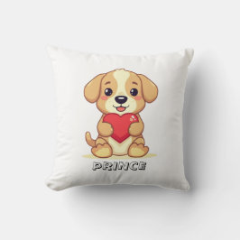 Personalized Puppy Valentine Throw Pillow Kudde