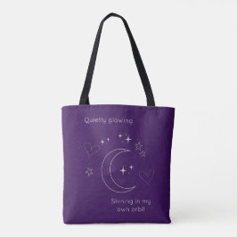 Personalized Purple Celestial Line Art Tote Bag Tygkasse