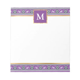 Personalized Purple Christmas Fair Isle Anteckningsblock