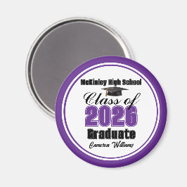 Personalized Purple Class of 2026 Graduation Party Magnet