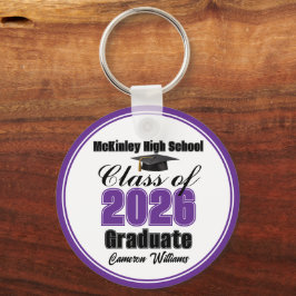 Personalized Purple Class of 2026 Graduation Party Nyckelring
