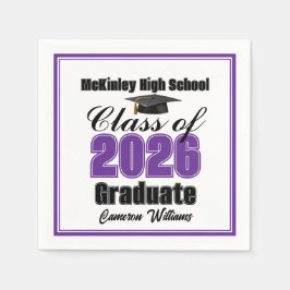 Personalized Purple Class of 2026 Graduation Party Pappersservett