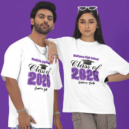 Personalized Purple Class of 2026 Graduation T Shirt
