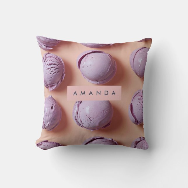 Personalized Purple Ice Cream Scoop  Kudde (Framsida)
