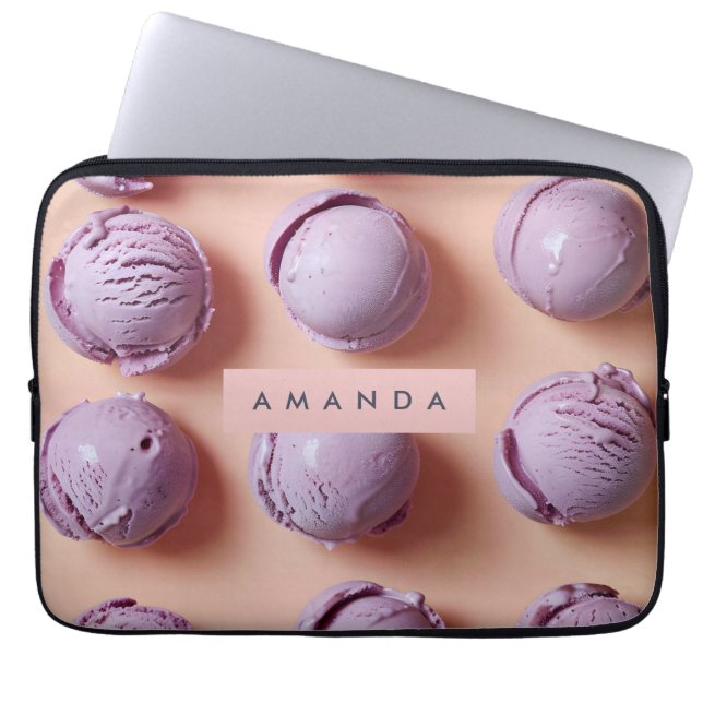 Personalized Purple Ice Cream Scoop  Laptop Fodral (Framsidan)