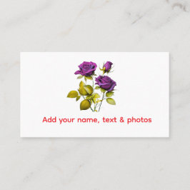 Personalized Purple Rose Business Card | Add Your Visitkort