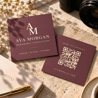 Personalized QR Code Modern Square Fyrkantigt Visitkort