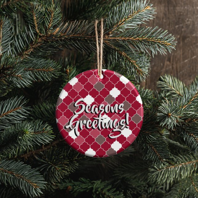 Personalized Quatrefoil Christmas Julgransprydnad Keramik (Thoughtful Custom Gift Idea for Milestones, doubles as an ornament or a collectible gift tag.
)