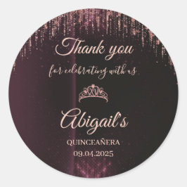 Personalized Quinceañera Stickers | Custom Name &  Runt Klistermärke