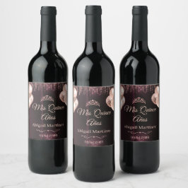 Personalized Quinceañera Wine Bottle Label | Quinc Vinflaska Etikett