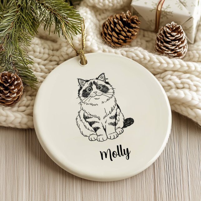 Personalized Ragdoll Cat Christmas Julgransprydnad Keramik (Skapare uppladdad)