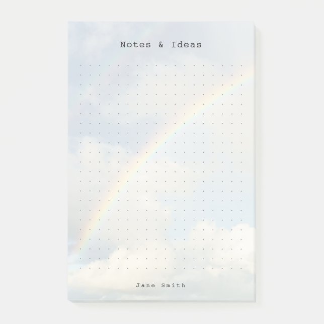 Personalized rainbow sky aesthetic dot Grid  Post-it Block (Framsida)