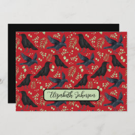 Personalized Ravens Note Card in Red Anteckningskort