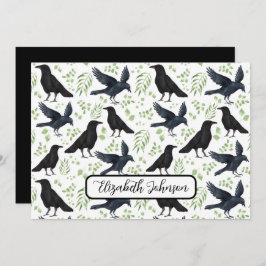 Personalized Ravens Note Card in White Anteckningskort