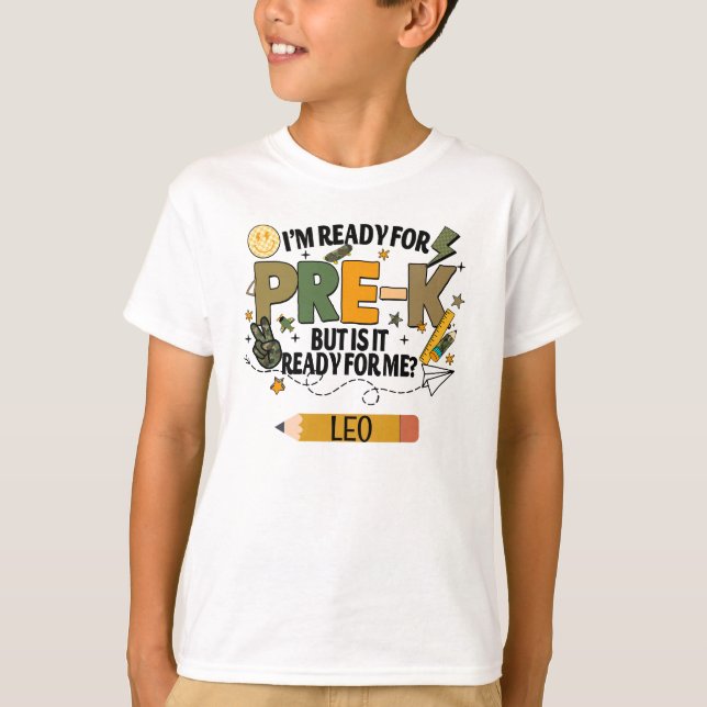 Personalized Ready For Pre-K T-Shirt (Framsida)