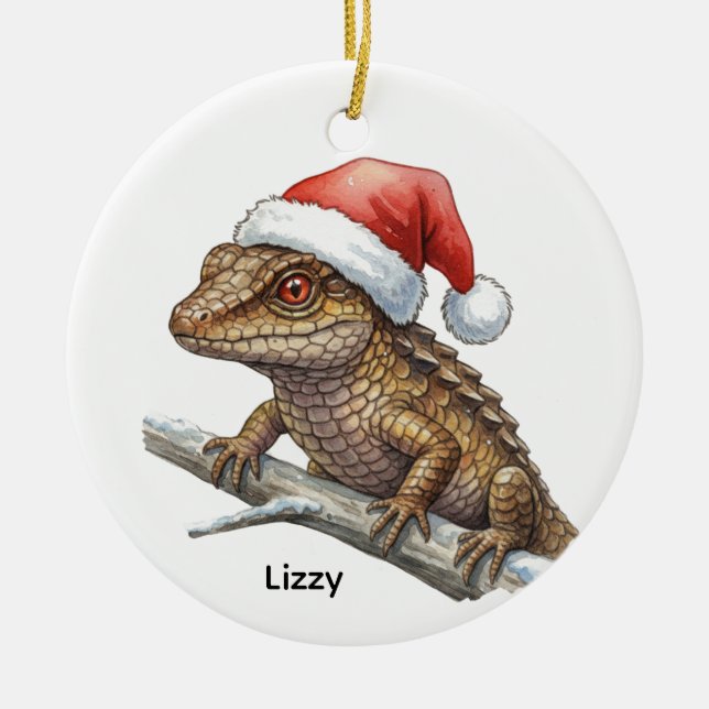 Personalized Red-eyed crocodile skink  Julgransprydnad Keramik (Framsidan)