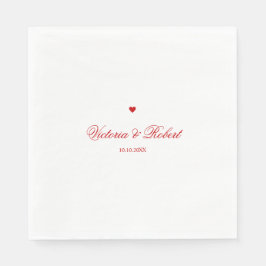Personalized Red Heart Pappersservett