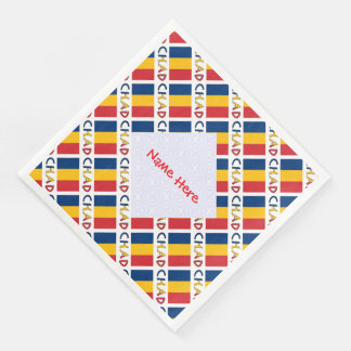 Personalized Red Name Chad Flag Tiled Pappersservett