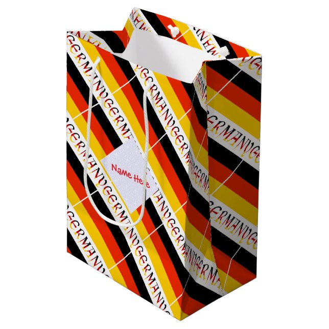 Personalized Red Name Germany Flag Tiled (Framsidan Vinklad)