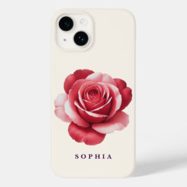 Personalized Red Rose Phone Case Elegant Romantic 
