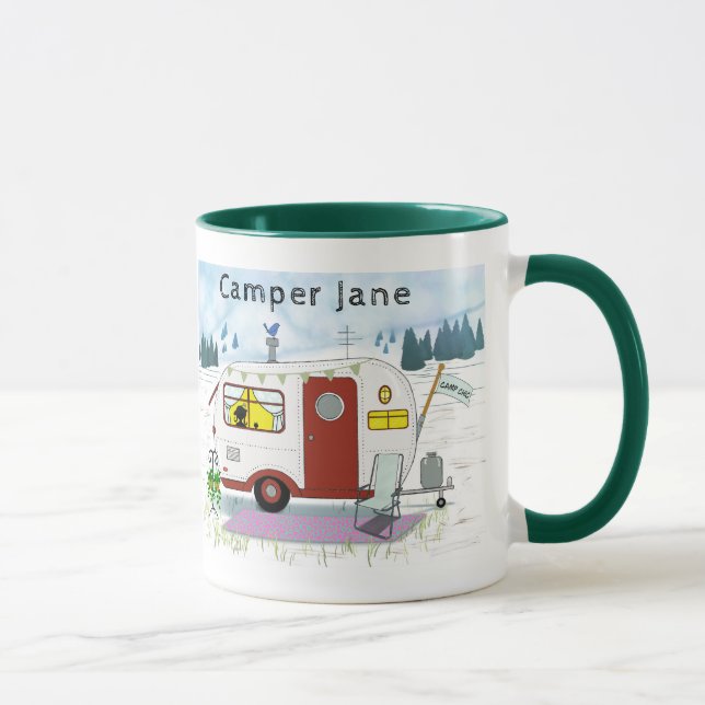 Personalized Red Trailer  Mug Mugg (Höger)