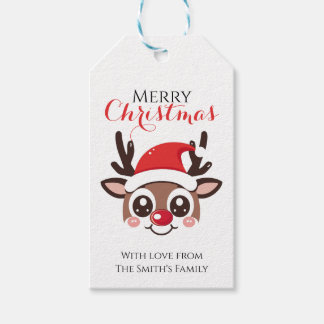 Personalized Reindeer Gift Tag – Custom Christmas  Presentetikett