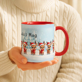 Personalized Reindeer Mug, Cute Christmas Gift, Cu Mugg