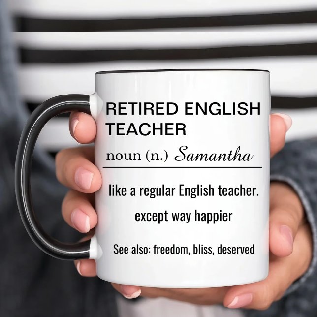 Personalized Retired English Teacher Definition Mugg (Skapare uppladdad)