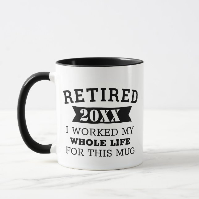 Personalized Retirement Jokes and Puns Mug Mugg (Vänster)