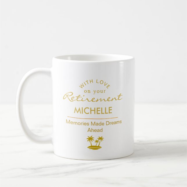 Personalized Retirement Memories Made Dreams Ahead Kaffemugg (Vänster)