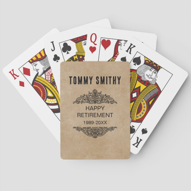 Personalized Retirement Playing Cards – Milestone Casinokort (Baksidan)