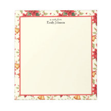Personalized Retro Christmas Floral Stationery