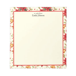 Personalized Retro Christmas Floral Stationery  Anteckningsblock