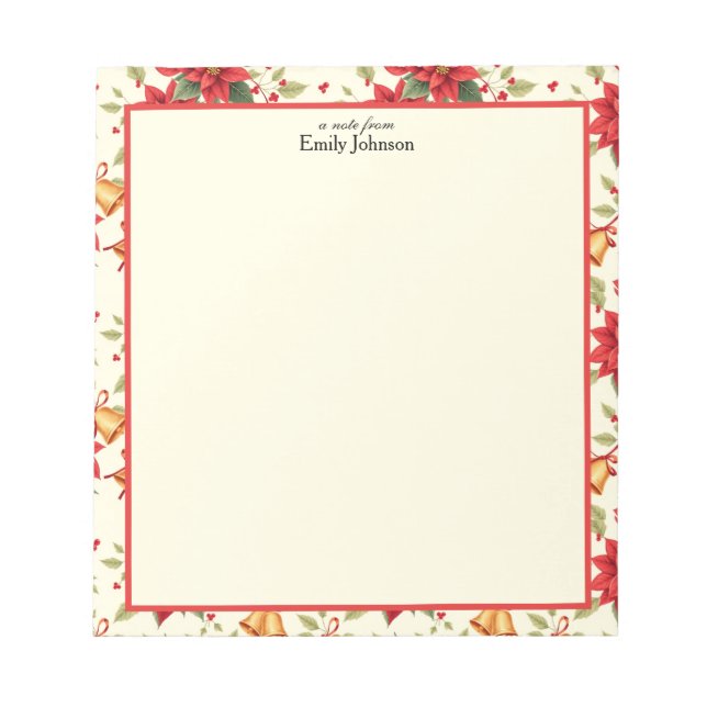 Personalized Retro Christmas Floral Stationery  Anteckningsblock (Framsida)