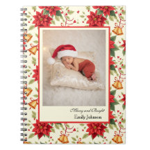 Personalized Retro Christmas Floral Stationery
