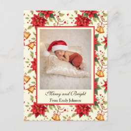 Personalized Retro Christmas Floral Stationery  Helg Vykort